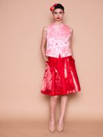 COCW-0126RED (SHINY COLOR KNEE LINE SKIRT) - Image 3